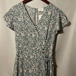 Sienna sky blue floral midi dress